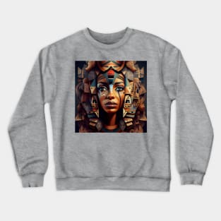 Womans painted face with intricate hairstyle. Crewneck Sweatshirt